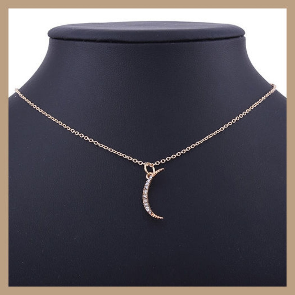 Beautiful Rhinestone Moon Necklace - Picture 3 of 4